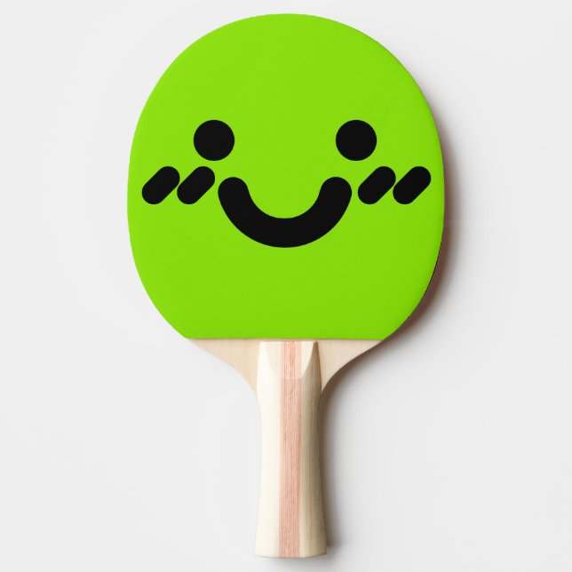 Raquette De Ping Pong Visage Mignon Timide Vert (Devant)