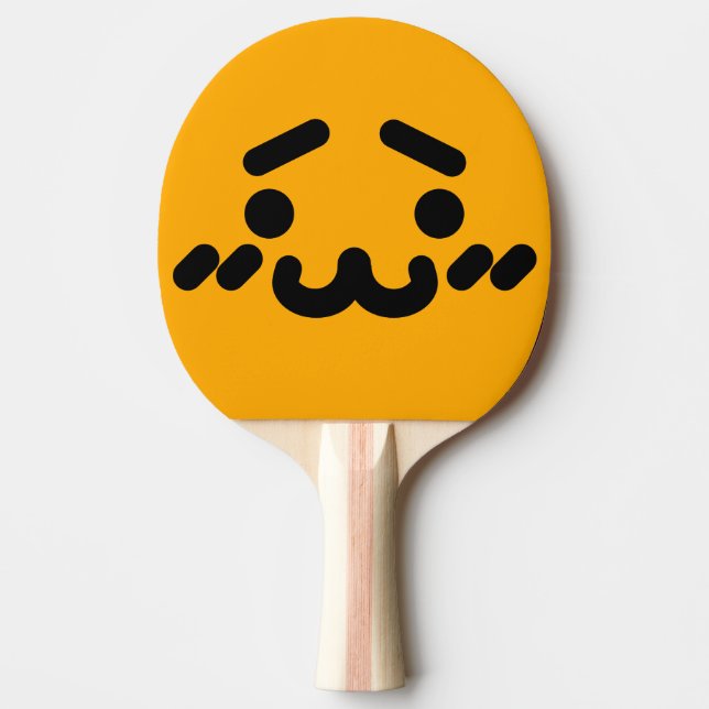 Raquette De Ping Pong Visage Orange Mignon Gauche (Devant)
