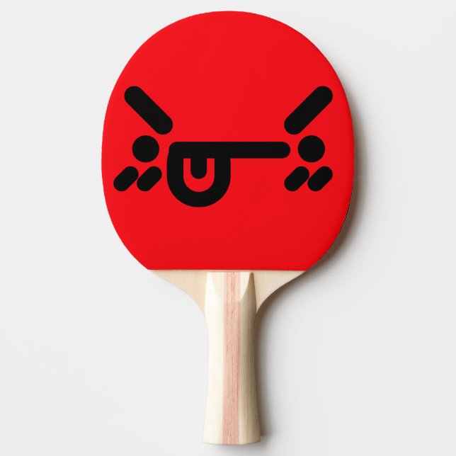 Raquette De Ping Pong Visage Rouge Colère Vilain (Devant)