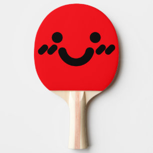 Raquette De Ping Pong Visage Rouge Timide Mignon