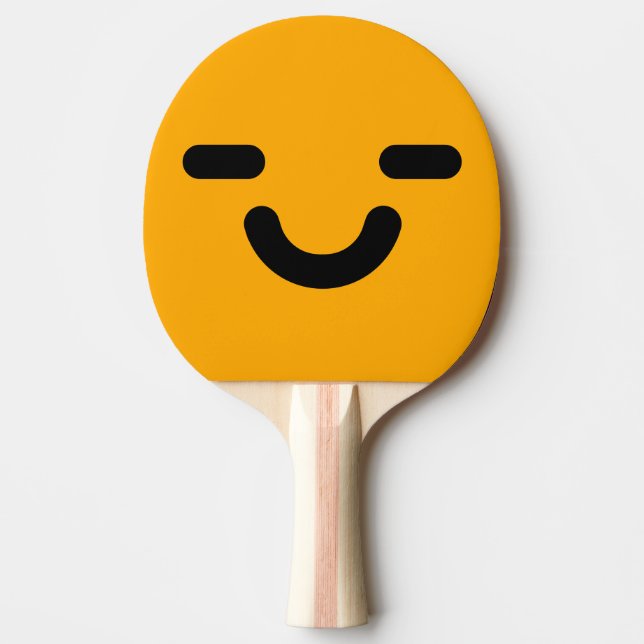 Raquette De Ping Pong Visage Satisfait Orange (Devant)