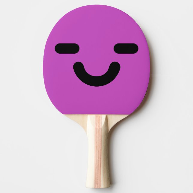 Raquette De Ping Pong Visage Satisfait Violet  (Devant)