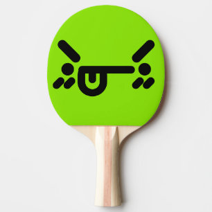 Raquette De Ping Pong Visage Vert Colère Vilain