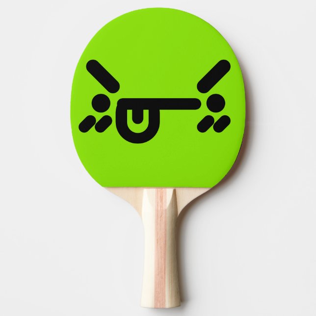 Raquette De Ping Pong Visage Vert Colère Vilain (Devant)