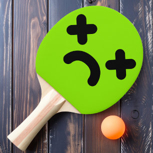 Raquette De Ping Pong Visage vert triste et hagard