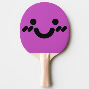 Raquette De Ping Pong Visage Violet Timide Mignon