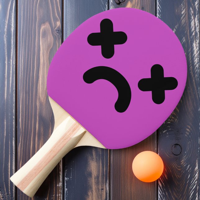 Raquette De Ping Pong Visage Violet Triste et Hébété (Créateur téléchargé)