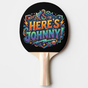 Raquette De Ping Pong Voici Johnny ! – T-Shi Graphique avec Citation Cla