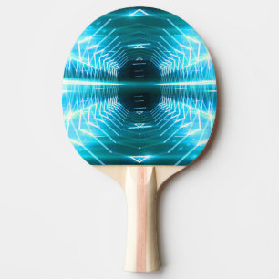Raquette De Ping Pong Vortex rougeoyant graphique moderne, Teal -