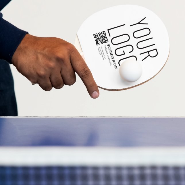 Raquette De Ping Pong Votre logo avec QR code et texte modifiables (Insitu)