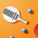 Raquette De Ping Pong Votre nom Couleurs entièrement personnalisées À da<br><div class="desc">Amusez-vous à l'intérieur et jouez à une partie de ping-pong avec ce style de voiture de course à damiers pagaie de ping-pong rayé avec des couleurs entièrement personnalisables. Cliquez sur customiser et modifiez la couleur de l'arrière - plan. Pour modifier les couleurs de bande à damiers, cliquez sur customiser, sélectionnez...</div>