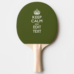 Raquette De Ping Pong Votre texte garde le calme et sur vert olive