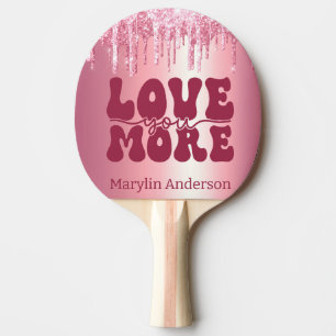 RAQUETTE DE PING PONG VOUS AIMER PLUS VALENTINES PARTIES SCINTILLANT ROS