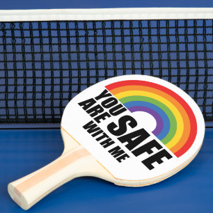 Raquette De Ping Pong Vous Êtes En Sécurité Avec Moi LGBTQ Rainbow Pride