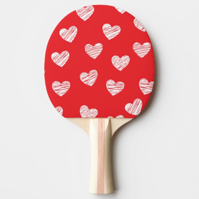 Raquette De Ping Pong Vriendschap, liefde Valentijnsdag met hartjes (Devant)