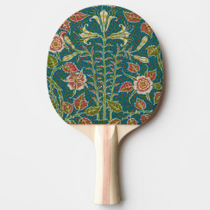 Raquette De Ping Pong Walter Crane Fleur de lys et rose florale vintage