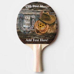 Raquette De Ping Pong Western Horseshoe Cowboy Hat Lasso
