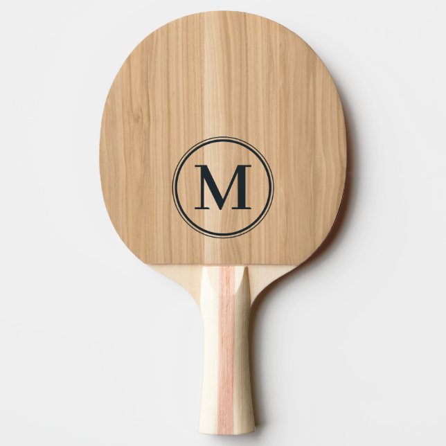 Raquette De Ping Pong White Oak Wood Monogram (Dos)