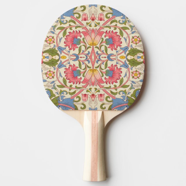 Raquette De Ping Pong William Morris Lodden Motif Floral Pastel  (Devant)