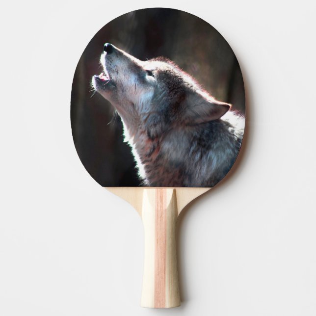 Raquette De Ping Pong Wolf Howling Loup solitaire (Devant)