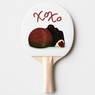 Raquette De Ping Pong XOXO Bonbon de la Saint-Valentin et chocolat noir