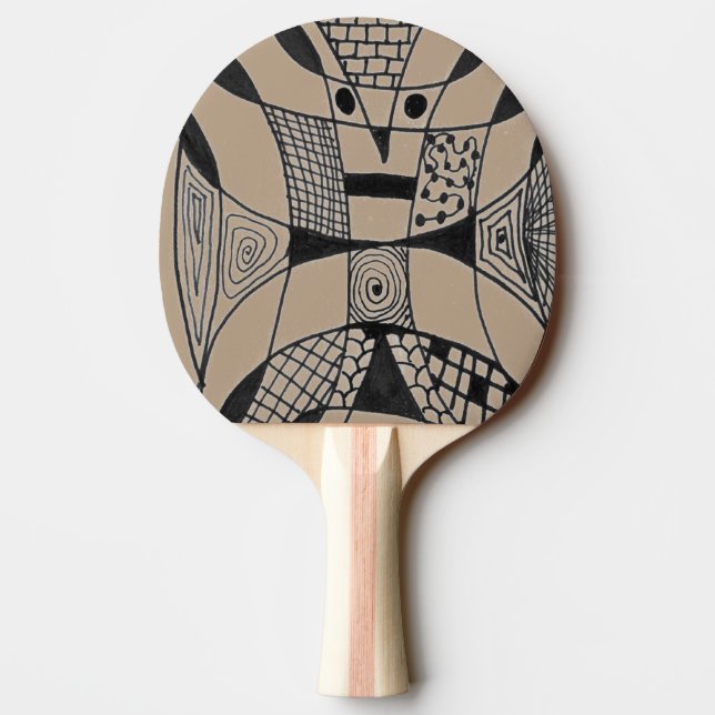 Raquette De Ping Pong "Yappy Chien tan" Ping Paddle Abstrait (Dos)