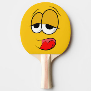 Raquette De Ping Pong Yikes Emoji Jaune