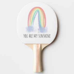 Raquette De Ping Pong You are my sunshine watercolor painted rainbow