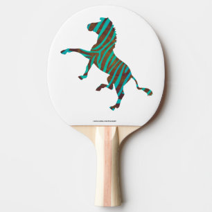 Raquette De Ping Pong Zebra Black et Green Print