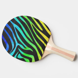 Raquette De Ping Pong Zebra Black et Rainbow Print