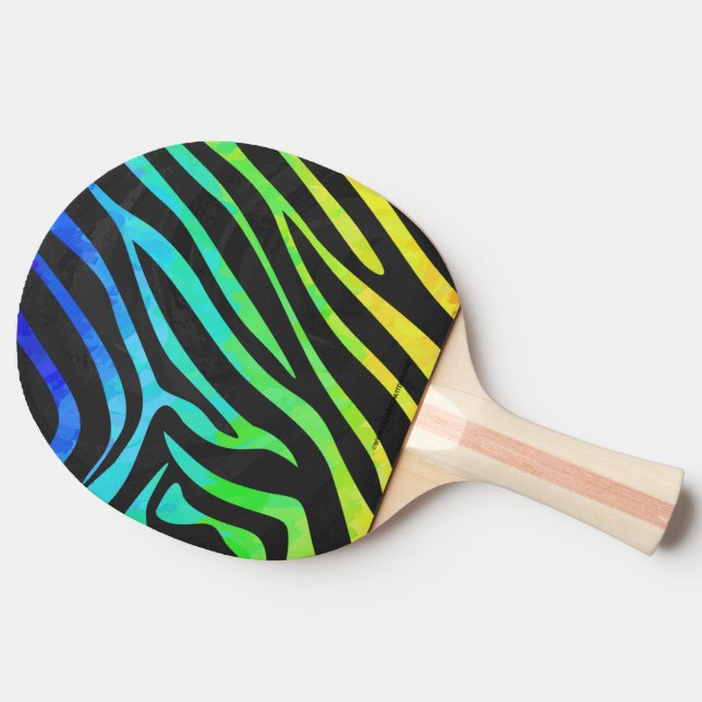Raquette De Ping Pong Zebra Black et Rainbow Print (Côté)