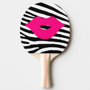 Raquette De Ping Pong Zèbre girly de charme de beauté de mode de baise