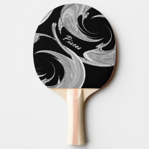 Raquette De Ping Pong Zodiac Abstrait de pinces d'argent