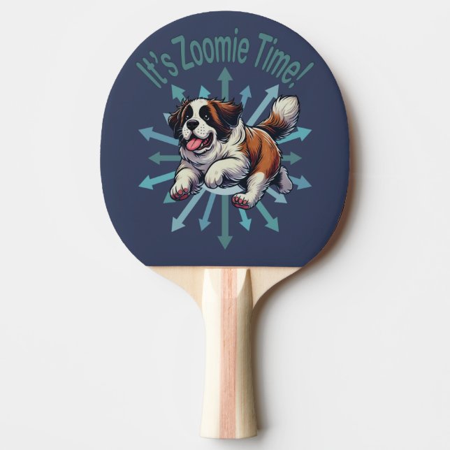 Raquette De Ping Pong Zoomie Heure Saint Bernard (Devant)