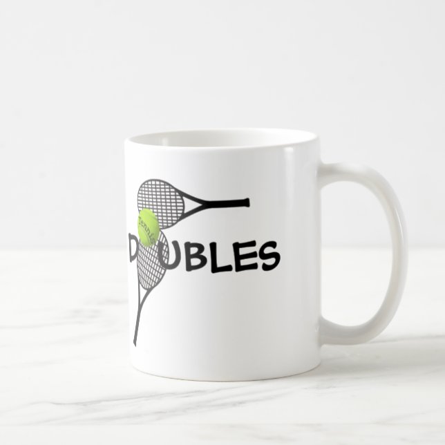 Raquettes De Balle De Tennis Jeu De Doubles Mug (Droite)