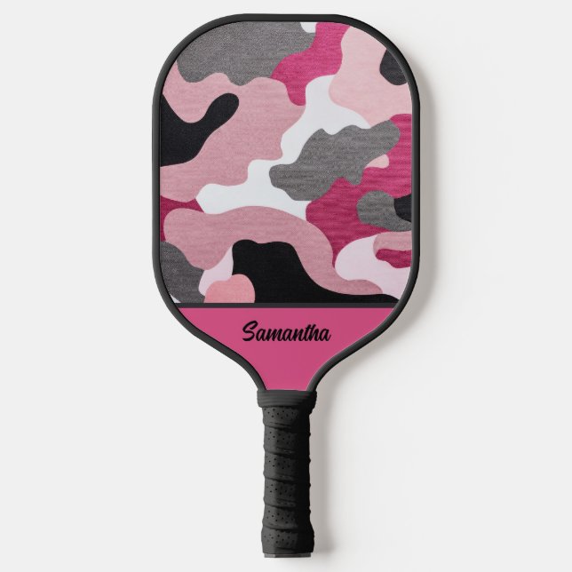 Raquettes de Pickleball à Camouflage Rose (Recto)
