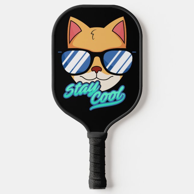 RAQUETTES DE PICKLEBALL DRÔLES COOL CAT (Recto)