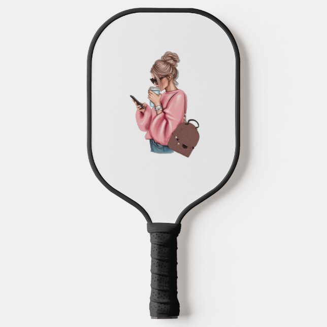 raquettes de pickleball fille qui aime boire du ca (Recto)