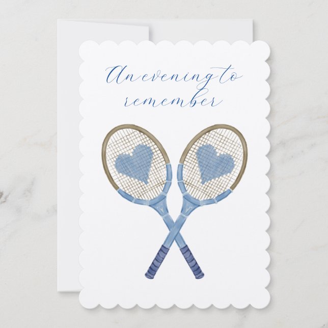 Raquettes De Tennis Bleu Avec Invitation Coeur (Devant)