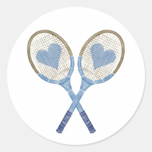 Raquettes De Tennis Bleu Avec Stickers Coeur