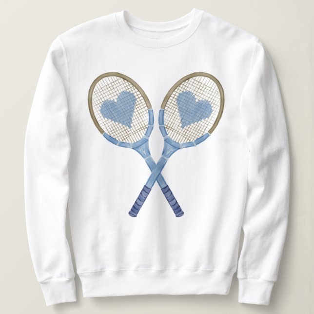 Raquettes De Tennis Bleu Avec Sweatshirt Coeur (Design devant)