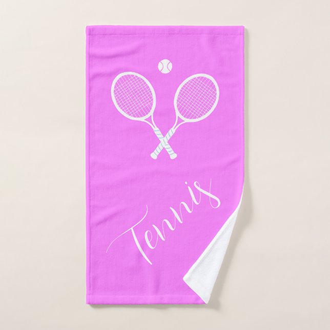 Raquettes de tennis et boule rose (Serviette à main)