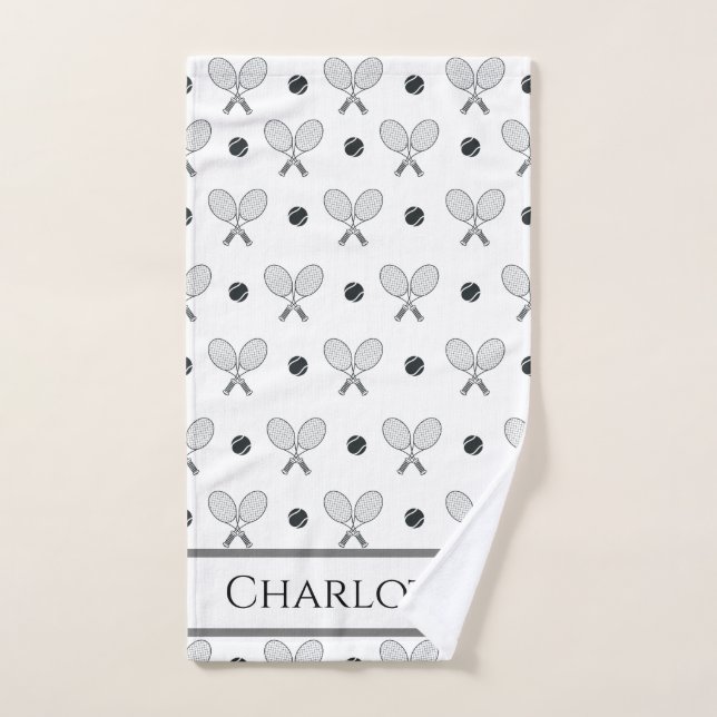 Raquettes et balles de tennis croisées Motif simpl (Serviette à main)