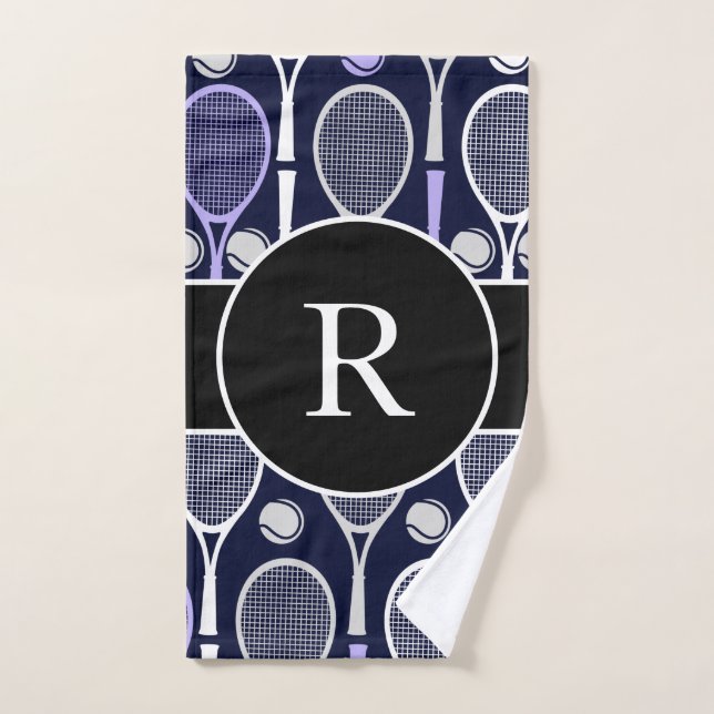 Raquettes et balles de tennis Nom de l'équipe Mono (Serviette à main)