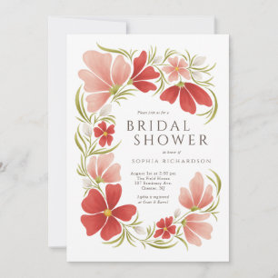 Raspberry & Blush Bold Floral Shower Invitation