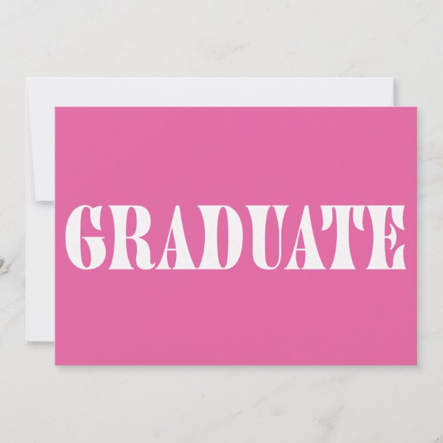 Raspberry Pink Modern Graduation Party Invitation (Devant)