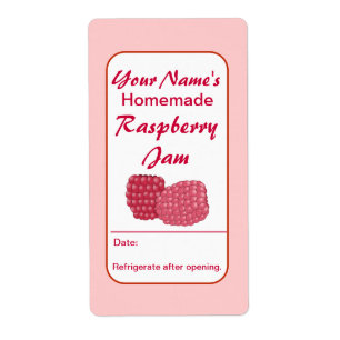 Raspberry Preserve Custom Jam Jar Étiquettes