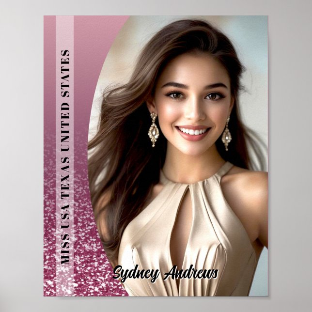 Raspberry Sparkle Custom Pageant Poster Print (Devant)