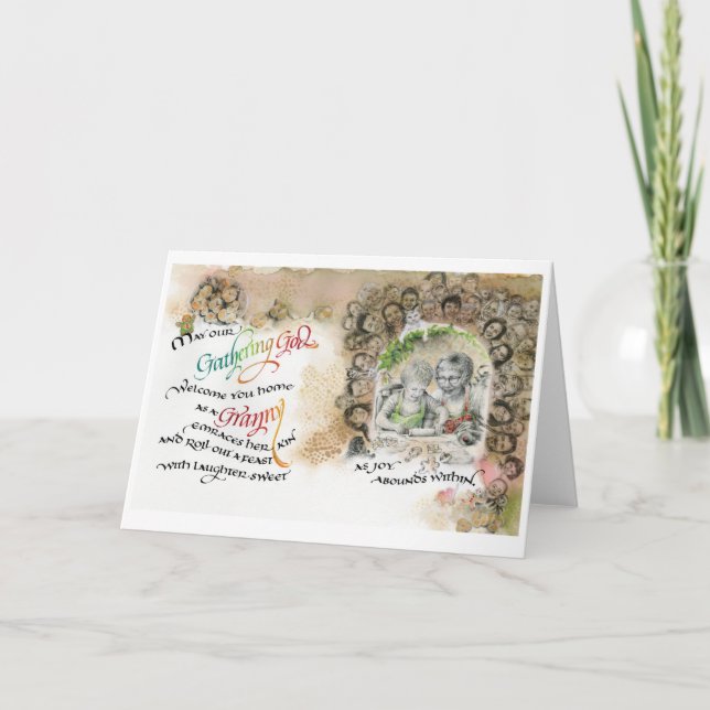 Rassembler Dieu/Granny, Carte de voeux pliée, 5"x7 (Devant)