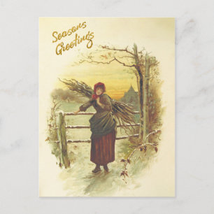 Rassembler le carburant d'hiver carte postale de N